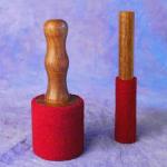 RED WOOL COVERED 2 MALLET SET